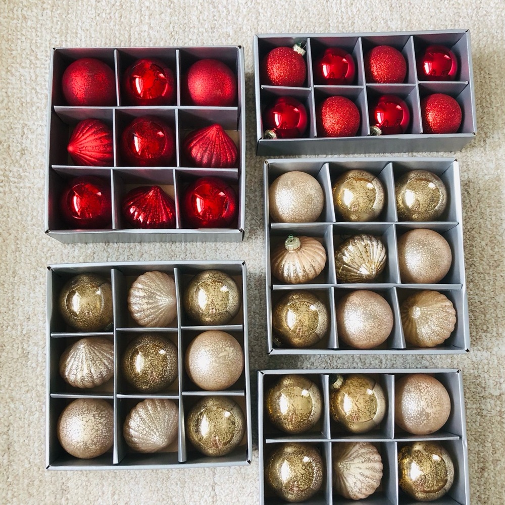 Stunning Mercury Glass Ornaments Set